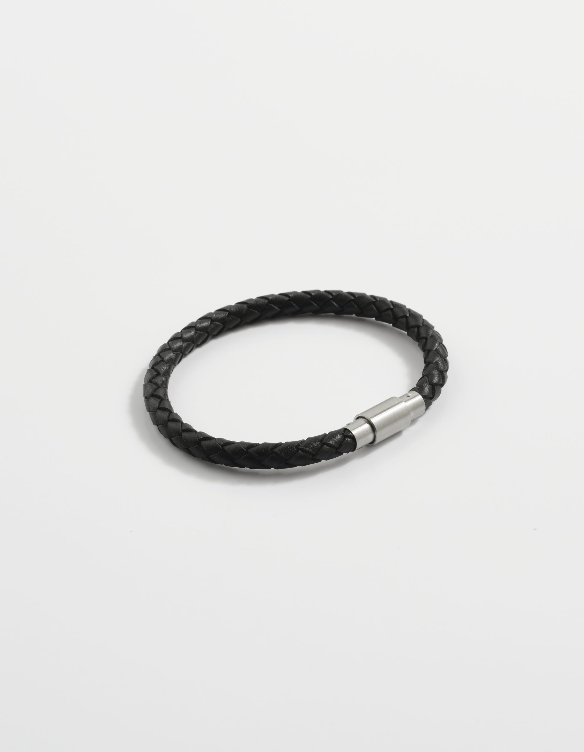 Black Leather /Stainless Steel Bracelet - Cudworth