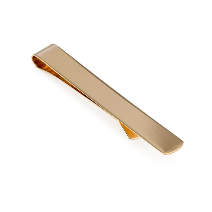 9ct Yellow Gold Plain Bar Tie Slide - Cudworth