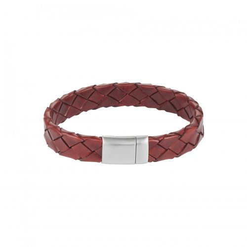 Rubino Leather Italian Stainless Steel Bracelet